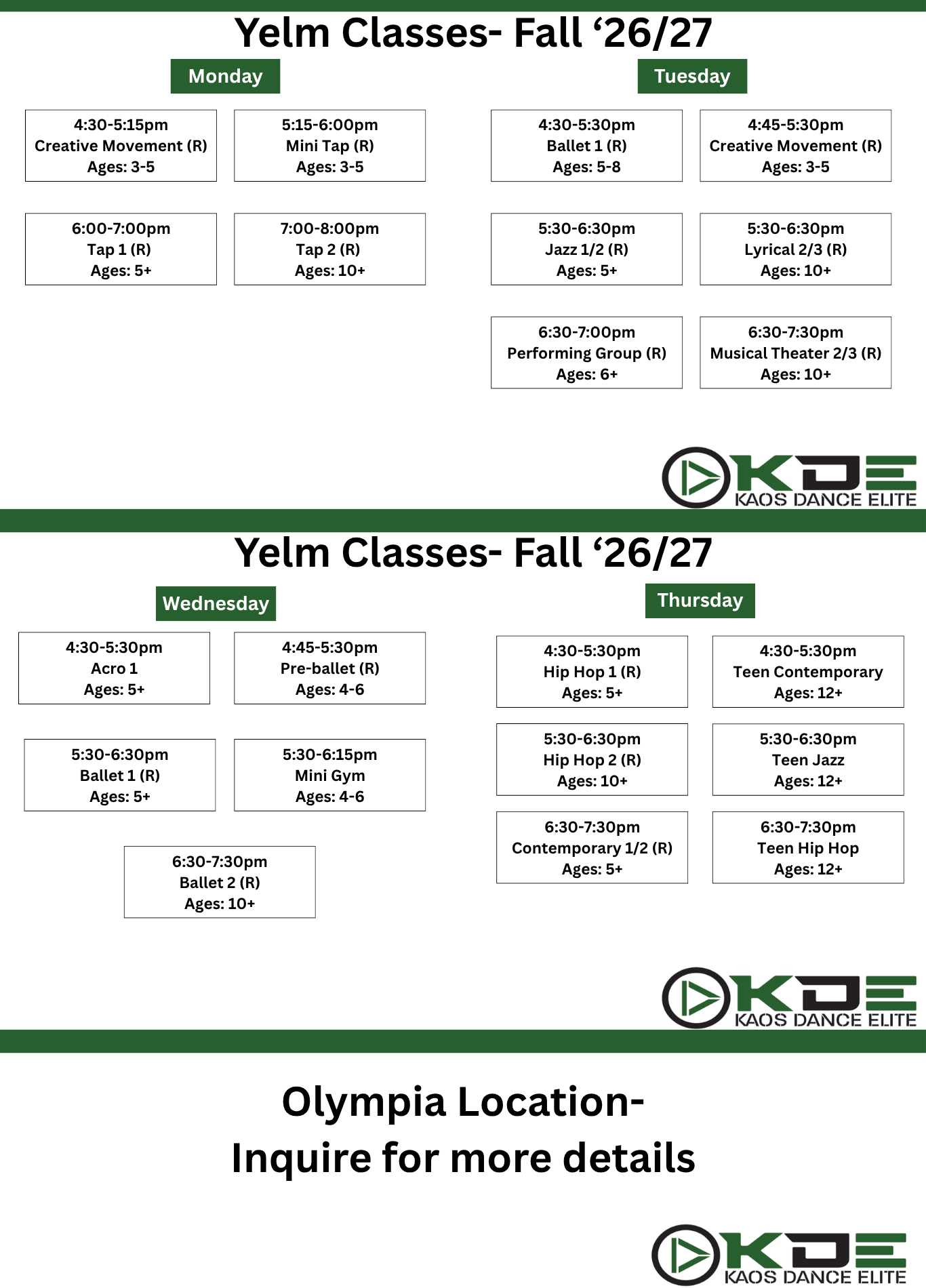 fall 2627 yelm schedule